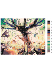 Raqamlar bo'yicha rasm "Katta daraxt uylari"