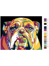 Raqamlar bo&#039;yicha rasm &quot;Rangli kuchuk&quot;