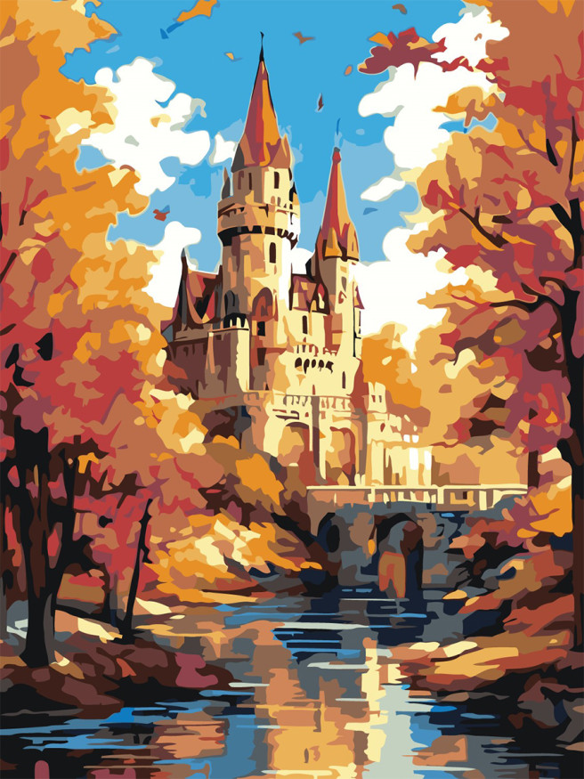 Raqamlar bo&amp;#039;yicha rasm &amp;quot;Chiroyli qal&amp;#039;a&amp;quot;