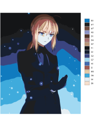 Картина по номерам &amp;quot;Судьба / Начало - Сэйбер&amp;quot;