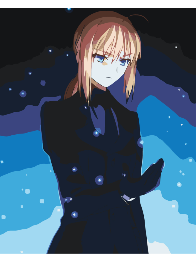 Картина по номерам &amp;quot;Судьба / Начало - Сэйбер&amp;quot;