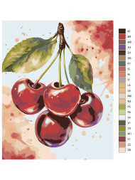 Картина по номерам &amp;quot;Черешня на ветке&amp;quot;