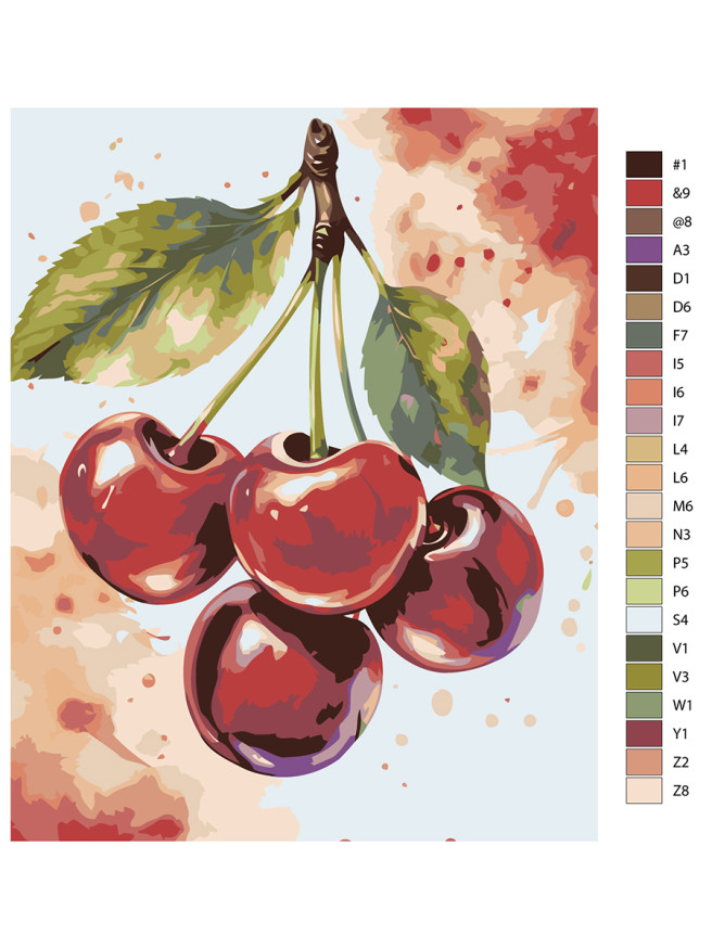 Картина по номерам &amp;quot;Черешня на ветке&amp;quot;