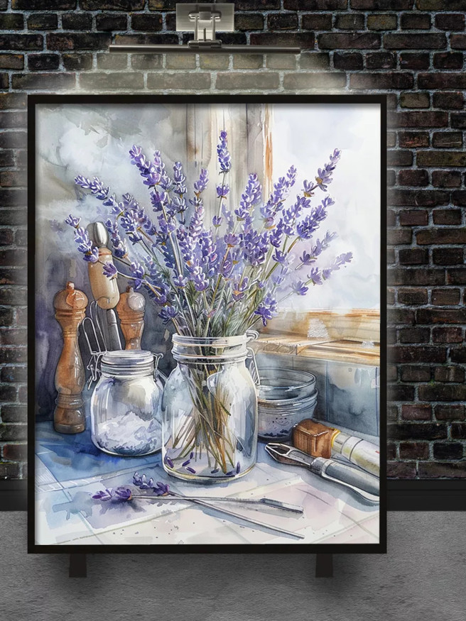 Постер на холсте &amp;quot;Лаванда на подоконнике&amp;quot;