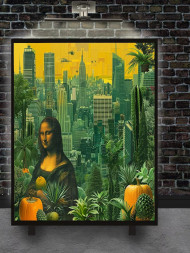 Holstga bosilgan poster &quot;Megapolis junglisidagi Mona Liza&quot;