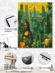 Holstga bosilgan poster &quot;Megapolis junglisidagi Mona Liza&quot;