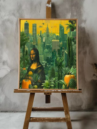 Holstga bosilgan poster &quot;Megapolis junglisidagi Mona Liza&quot;