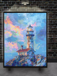 Holstga bosilgan poster &quot;Qoyadagi yorqin mayoq&quot;