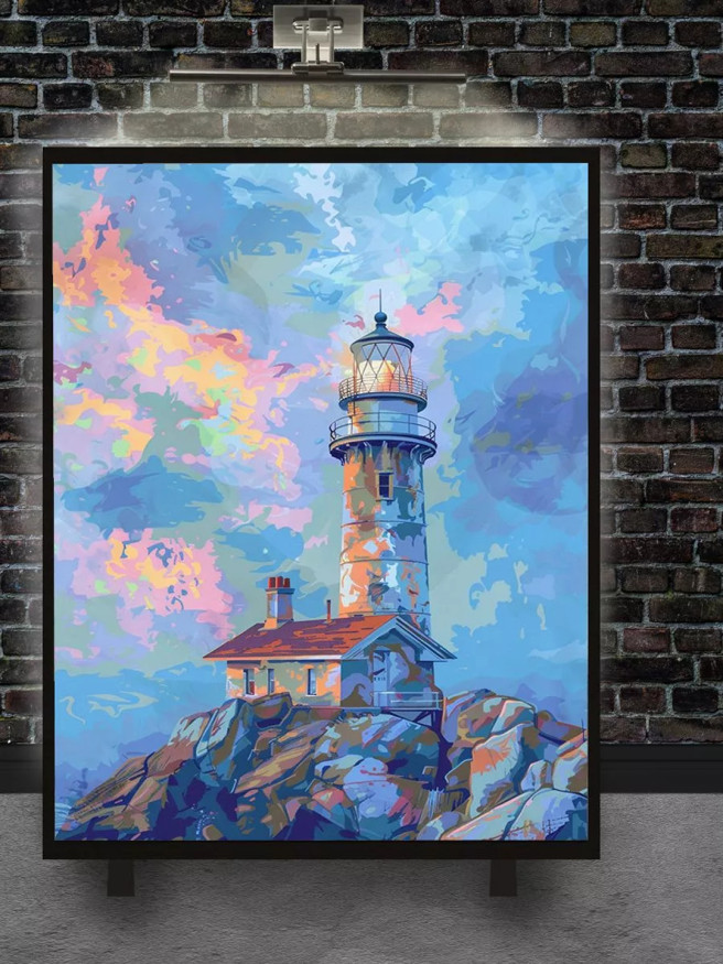 Holstga bosilgan poster &amp;quot;Qoyadagi yorqin mayoq&amp;quot;