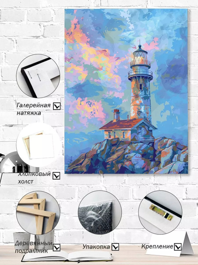 Holstga bosilgan poster &amp;quot;Qoyadagi yorqin mayoq&amp;quot;