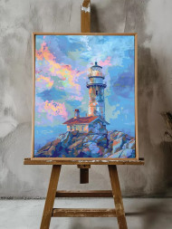 Holstga bosilgan poster &quot;Qoyadagi yorqin mayoq&quot;