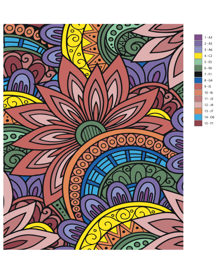 Raqamlar bo‘yicha rasm &amp;quot;Gulli girdob&amp;quot;