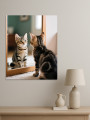 Постер на холсте &amp;quot;Котёнок у зеркала&amp;quot;