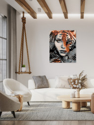 Raqamlar bo&#039;yicha rasm &quot;Yo&#039;lbars qiz&quot;