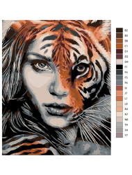 Raqamlar bo&#039;yicha rasm &quot;Yo&#039;lbars qiz&quot;