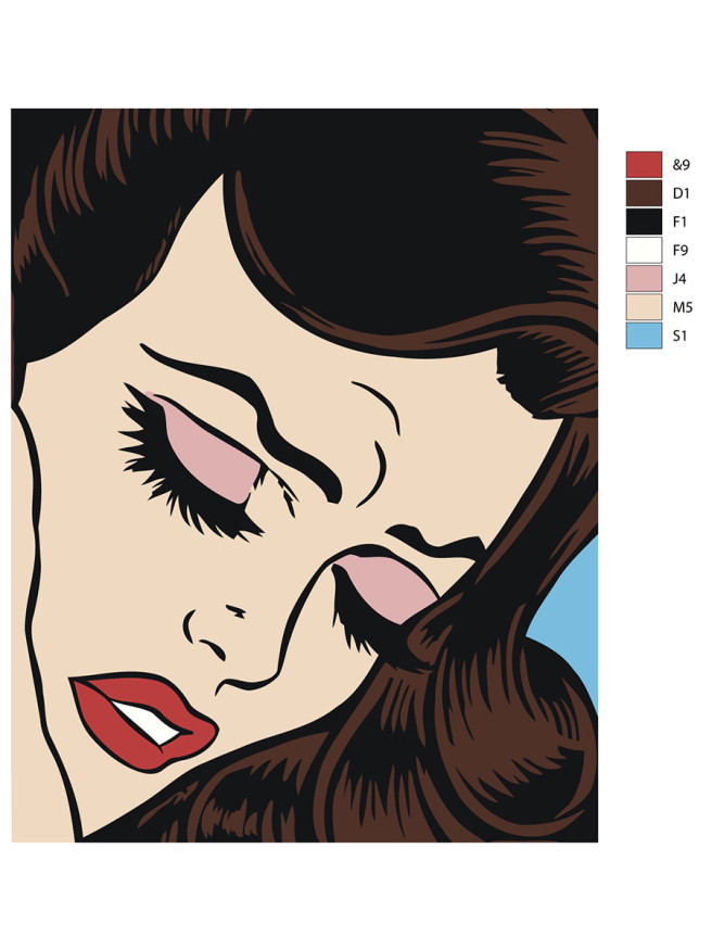 Картина по номерам &amp;quot;Красивая девушка&amp;quot;