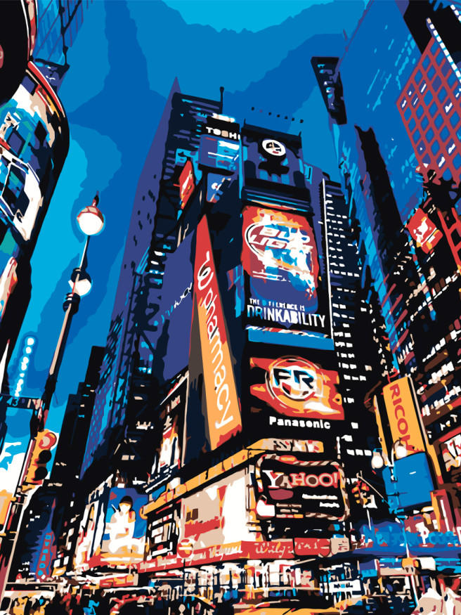 Картина по номерам &amp;quot;Ночной Тайм Сквер&amp;quot;