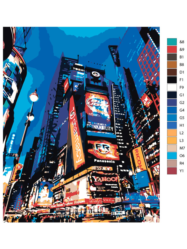 Картина по номерам &amp;quot;Ночной Тайм Сквер&amp;quot;