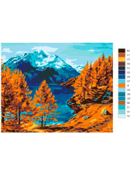 Raqamlar bo&#039;yicha rasm &quot;Tog&#039; landshafti&quot;