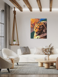 Raqamlar bo'yicha rasm "Oltin tojli sher"