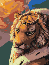 Raqamlar bo'yicha rasm "Oltin tojli sher"