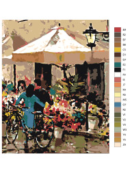 Картина по номерам &amp;quot;Девушка с велосипедом&amp;quot;