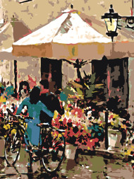 Картина по номерам &amp;quot;Девушка с велосипедом&amp;quot;