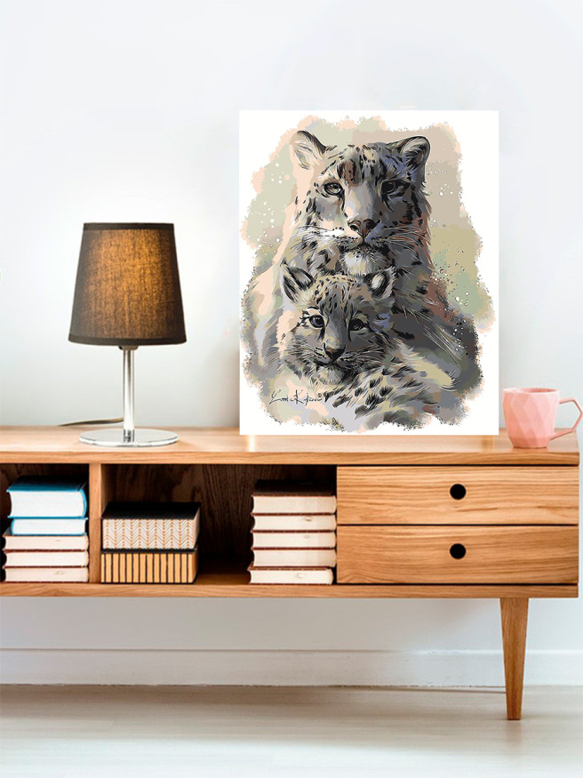 Raqamlar bo&amp;#039;yicha rasm &amp;quot;Yo&amp;#039;lbars bolasi bilan yo&amp;#039;lbars&amp;quot;