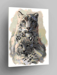 Raqamlar bo&#039;yicha rasm &quot;Yo&#039;lbars bolasi bilan yo&#039;lbars&quot;