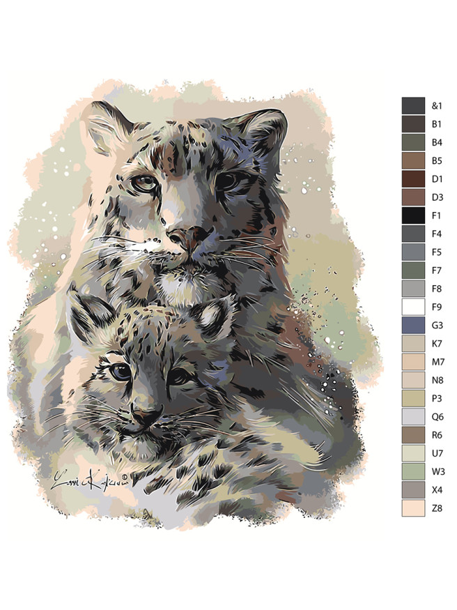 Raqamlar bo&amp;#039;yicha rasm &amp;quot;Yo&amp;#039;lbars bolasi bilan yo&amp;#039;lbars&amp;quot;