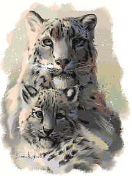 Raqamlar bo&#039;yicha rasm &quot;Yo&#039;lbars bolasi bilan yo&#039;lbars&quot;