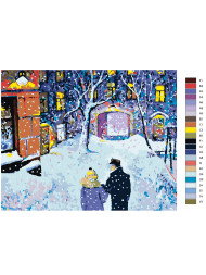 Raqamlar bo&#039;yicha rasm &quot;Qor yog&#039;ishi&quot;