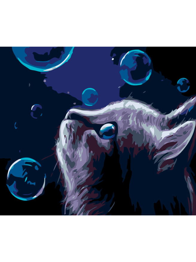 Картина по номерам &amp;quot;Котик и мыльные пузыри&amp;quot;