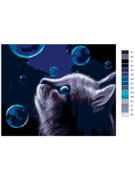 Картина по номерам &amp;quot;Котик и мыльные пузыри&amp;quot;