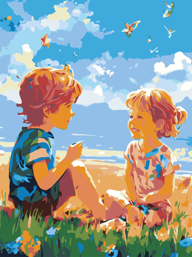 Картина по номерам &amp;quot;Дети в поле&amp;quot;
