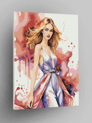 Картина по номерам "Девушка в красивом платье"