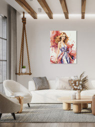 Картина по номерам "Девушка в красивом платье"