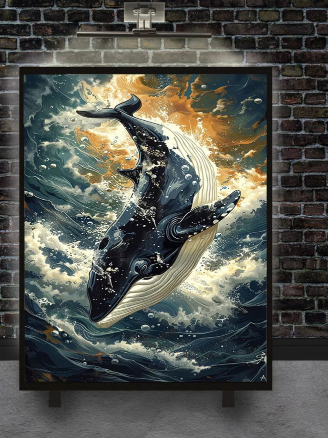 Постер на холсте &amp;quot;Прыжок океанского кита&amp;quot;