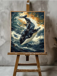Holstga bosilgan poster "Okean kitining sakrashi"