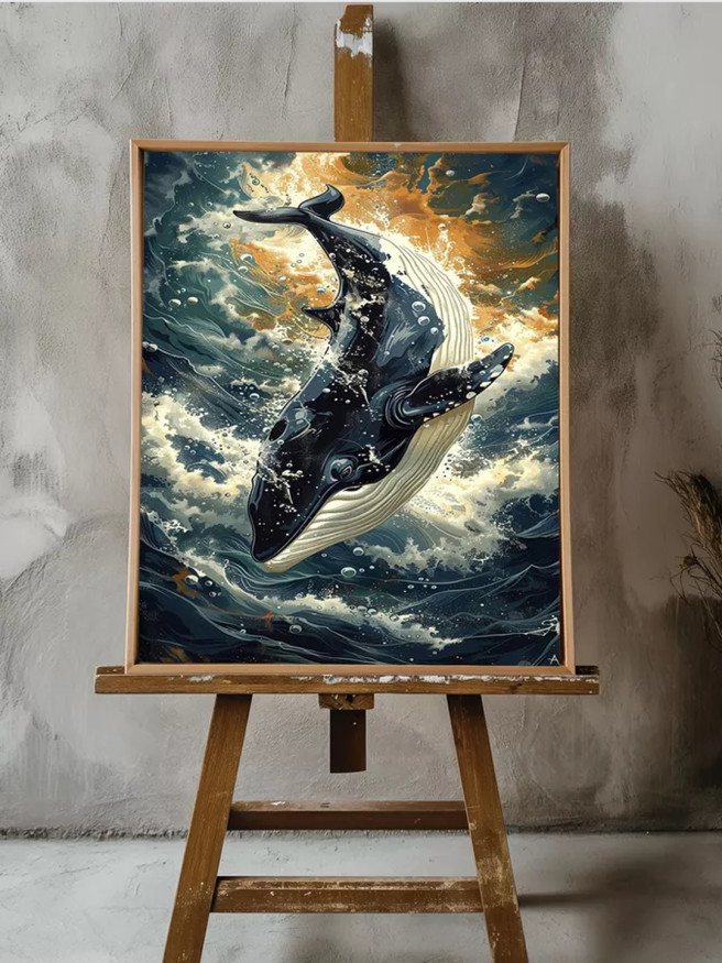 Постер на холсте &amp;quot;Прыжок океанского кита&amp;quot;