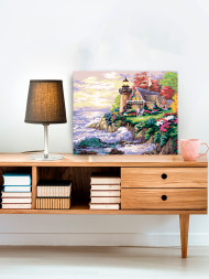 Raqamlar bo'yicha rasm "Dengiz oldidagi uy"