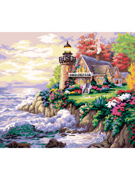 Raqamlar bo'yicha rasm "Dengiz oldidagi uy"