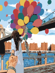 Картина по номерам &amp;quot;Девушка с шариками&amp;quot;