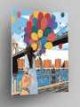 Картина по номерам &amp;quot;Девушка с шариками&amp;quot;