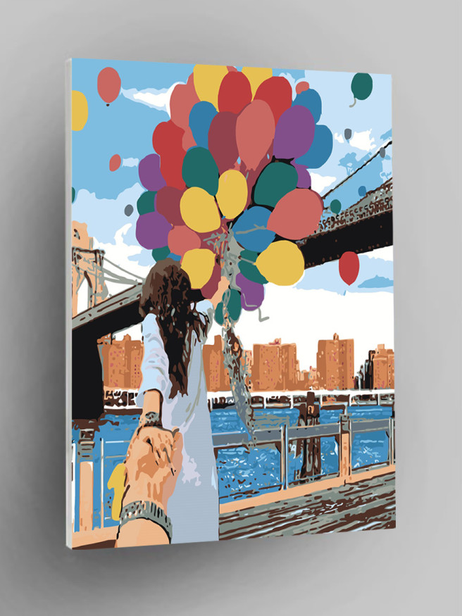 Картина по номерам &amp;quot;Девушка с шариками&amp;quot;