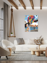 Картина по номерам &amp;quot;Девушка с шариками&amp;quot;