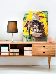 Raqamlar bo'yicha rasm "Qush bilan mushuk"