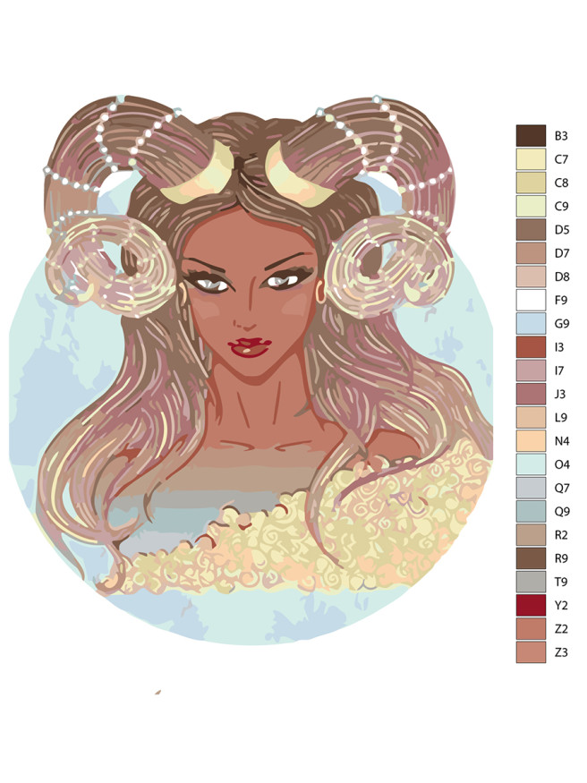 Картина по номерам &amp;quot;Девушка с рогами&amp;quot;