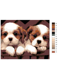 Raqamlar bo'yicha rasm "Ikki it"