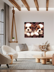 Raqamlar bo'yicha rasm "Ikki it"